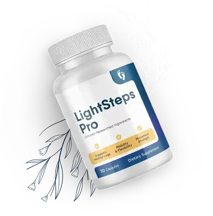 LightSteps Pro dietary supplement bottles — leg support, mobility and movement strength, 30 capsules